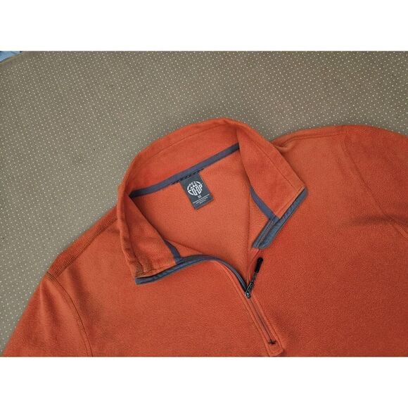 REI Co-op Long Sleeve 1/4 Zip Fleece Pullover Sweater Men's Medium Orange - Picture 6 of 11